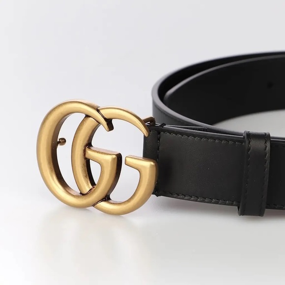 NWOT GUCCI GG MARMONT LEATHER BELT WITH SHINY BUCKLE NEVER USED MINT CONDITION - Picture 3 of 8